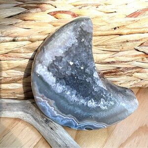 Amethyst moon with druzy